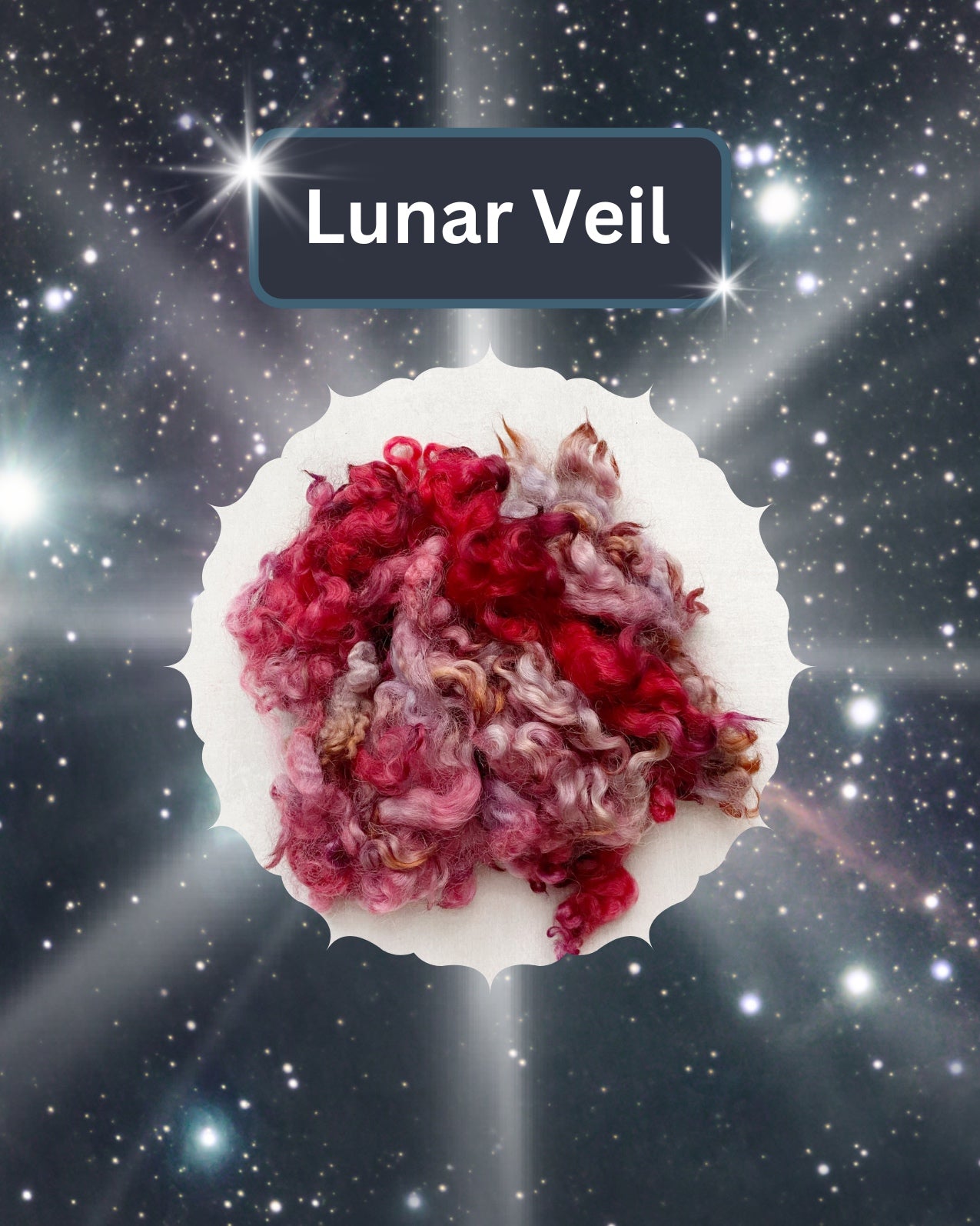 Dyed Border Leicester Cloud - Lunar Veil