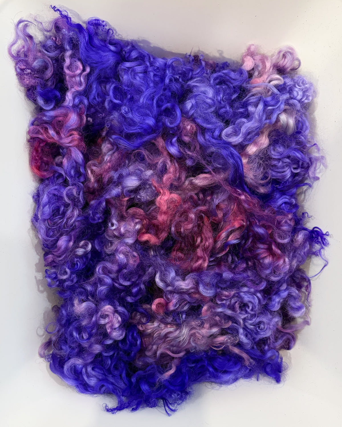 Dyed Cotswold locks #259 — curly wool locks, medium VM, 2oz