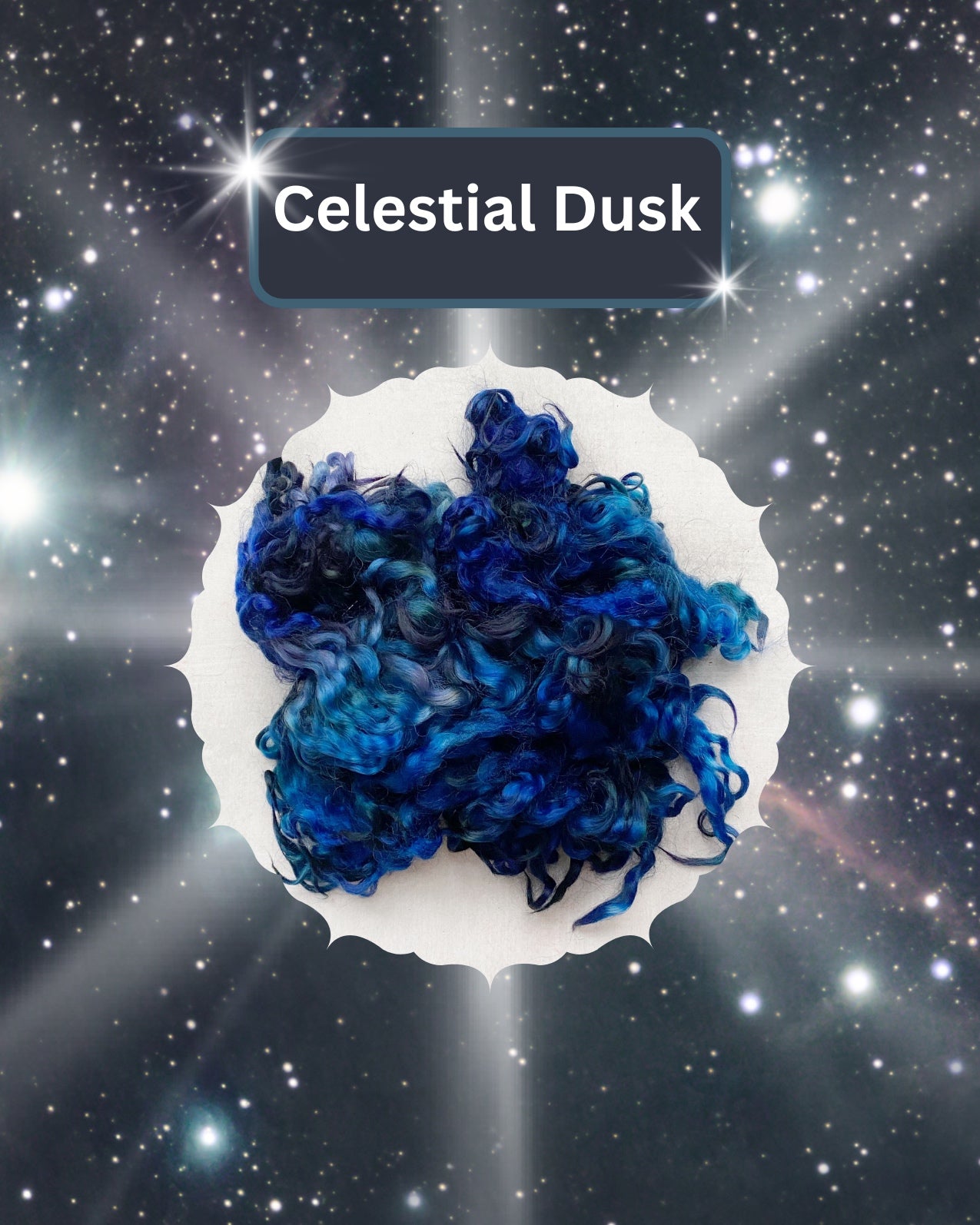 Dyed Border Leicester Cloud - Celestial Dusk